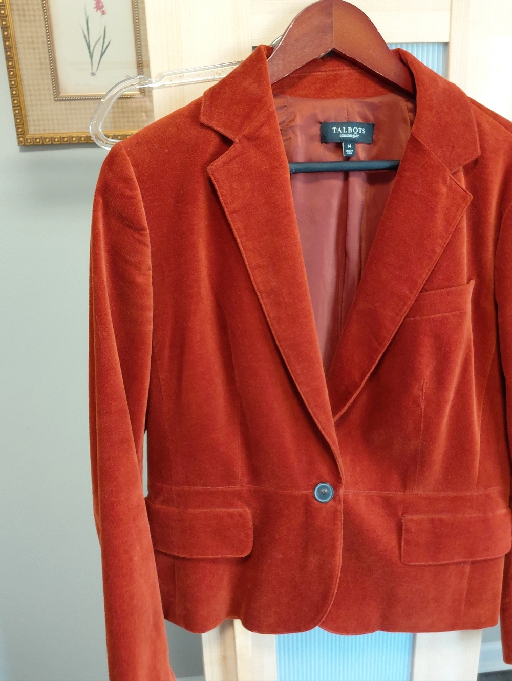 Talbots Rust Velvet Single-Button Blazer - Picture 4 of 9